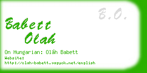babett olah business card
